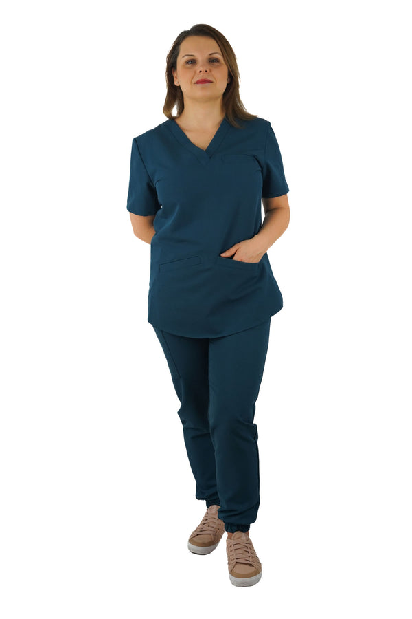 Damen Stretch Kasack und Hose. Arbeitskleidung für Medizin und Pflege.