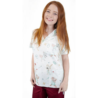 Kinderfreundlicher Damen Kasack aus 100% Premium Baumwolle mit ausgefallenem Motiv: Medical Hero