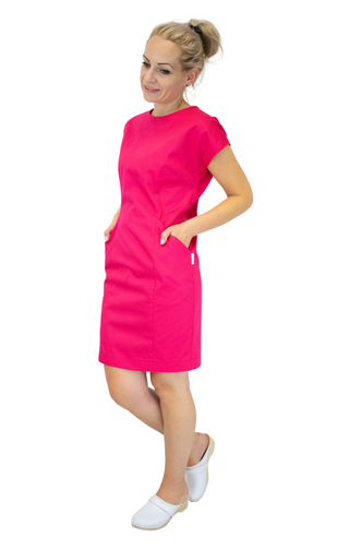 Medizinische Arbeitsmode, Kleid Classic, Farbe Himbeere