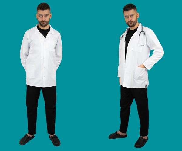 Herren Labormantel / Arztmantel Classic weiß
