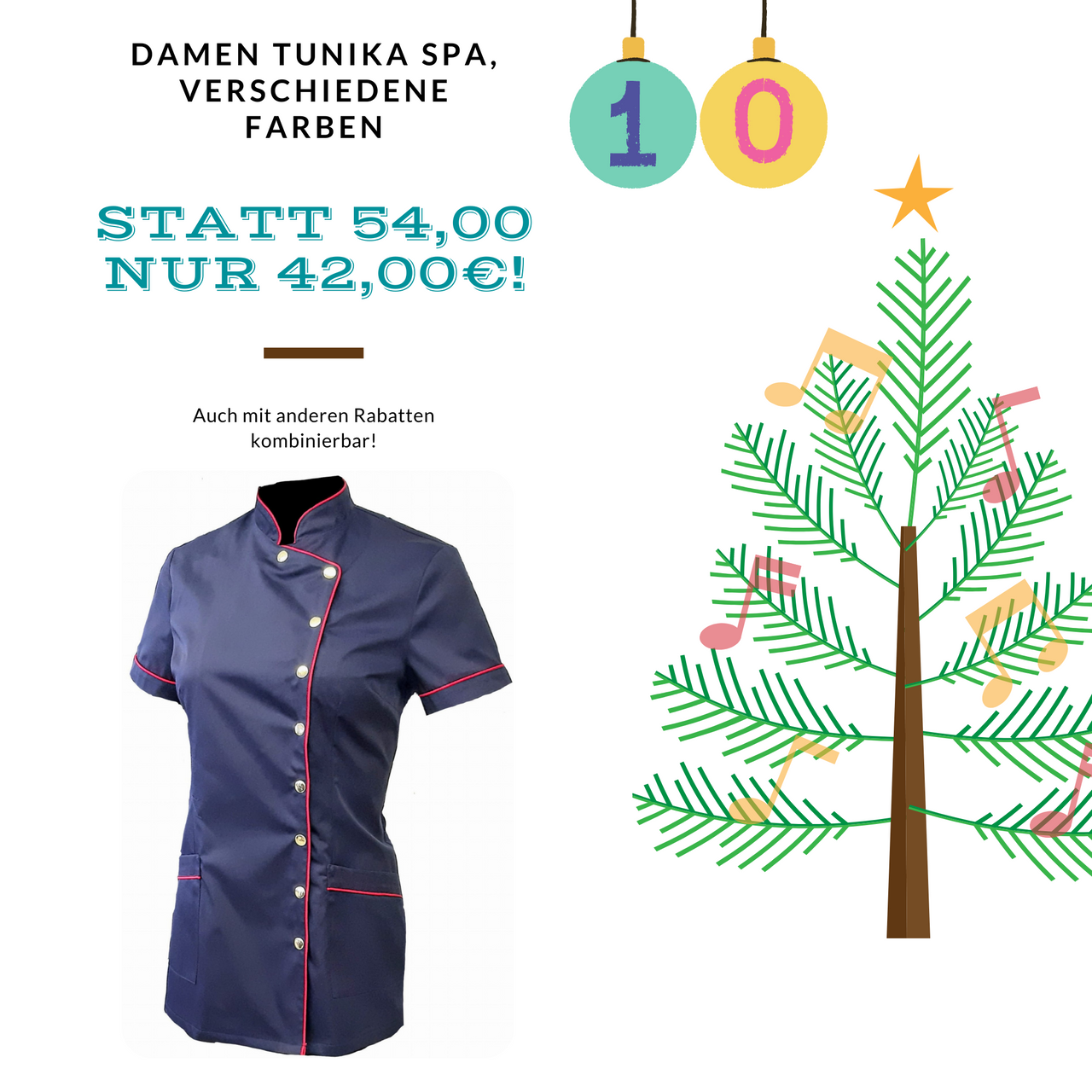 Ein Bild mit Weihnachtsbaum und Damen Tunika Spa, Adventkalender Aktion