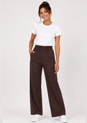 PRO STRETCH Damen Pflegehose Beauty Wide in Braun – Wide-Leg-Schnitt