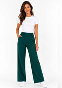 PRO STRETCH Damen Pflegehose Beauty Wide in Flaschengrün – Wide-Leg-Schnitt