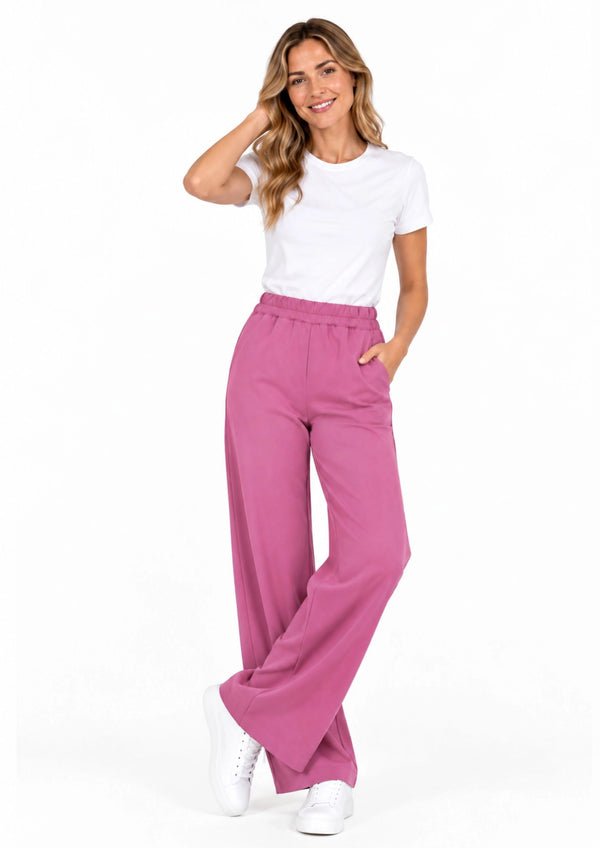 Beauty Wide Damen Arbeitshose in Pastellrosa – Wide Leg mit Seitentaschen
