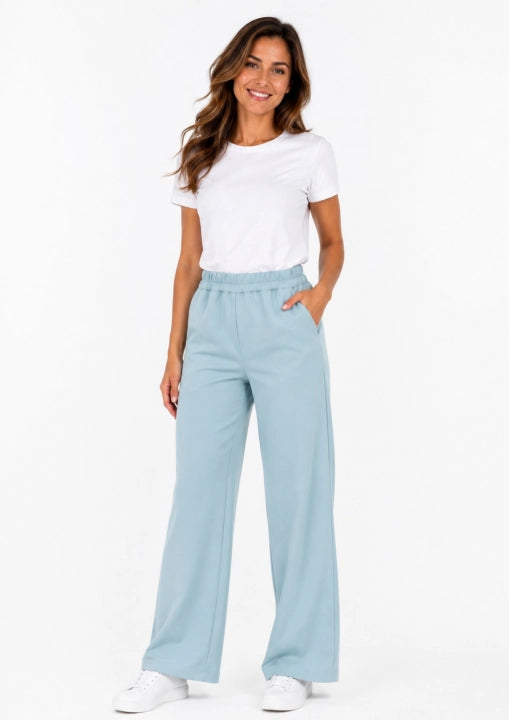 PRO STRETCH Damen Pflegehose Beauty Wide in Pistaziengrün – Wide-Leg-Schnitt