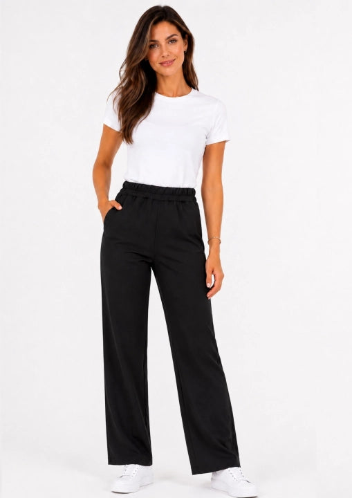 PRO STRETCH Damen Pflegehose Beauty Wide in Schwarz – Wide-Leg-Schnitt