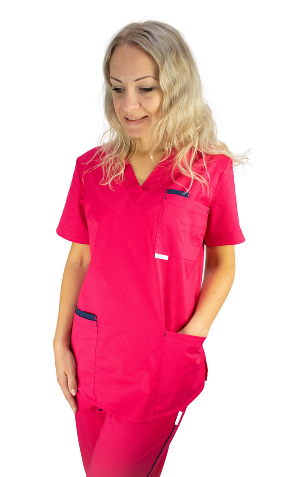 Bequemer Damen Kasack, Himbeere