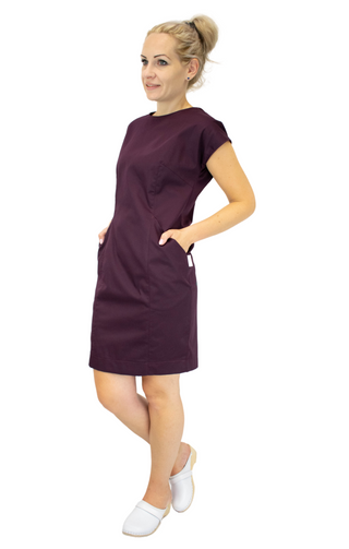 Medizinisches Kleid Classic Farbe Dunkelpurpur für Arztpraxis