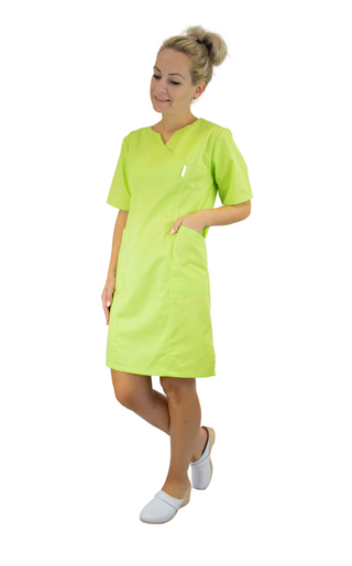 Kleid Figaro für Ärztinnen, Krankenschwester, Farbe frühlingsgrün