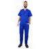 Medizinische Herren Uniform Thalia aus einem elastischen Stoff Prima Stretch. Schlupfkasack und Schlupfhose. Farbe Saphirblau.
