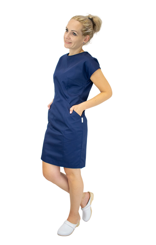 Krankenschwester Kleid für Medizin und Pflege - Farbe Marineblau