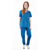 Medizinische Uniform Thalia aus einem elastischen Stoff Prima Stretch. Schlupfkasack und Schlupfhose. Farbe Meerblau