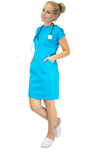 Krankenschwester Kleid für Medizin und Pflege - Farbe Türkis