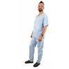 Medizinische Herren Uniform Thalia aus einem elastischen Stoff Prima Stretch. Schlupfkasack und Schlupfhose. Farbe Himmelblau.