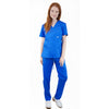 Medizinische Uniform Thalia aus einem elastischen Stoff Prima Stretch. Schlupfkasack und Schlupfhose. Farbe Royalblau