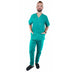 Medizinische Herren Uniform Thalia aus einem elastischen Stoff Prima Stretch. Schlupfkasack und Schlupfhose. Farbe Grün.