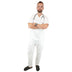 Medizinische Herren Uniform Thalia aus einem elastischen Stoff Prima Stretch. Schlupfkasack und Schlupfhose. Farbe Weiß.