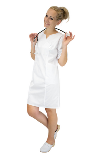Kleid Figaro für Ärztinnen, Krankenschwester, Farbe weiß 