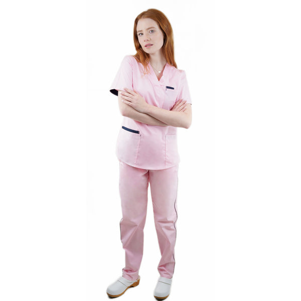 Damen Stretch Uniform, Stretch Kasack + Stretch Hose, Farbe Rosa