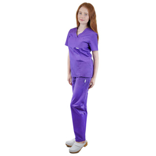 Medizinische Uniform Thalia aus einem elastischen Stoff Prima Stretch. Schlupfkasack und Schlupfhose. Farbe Violett