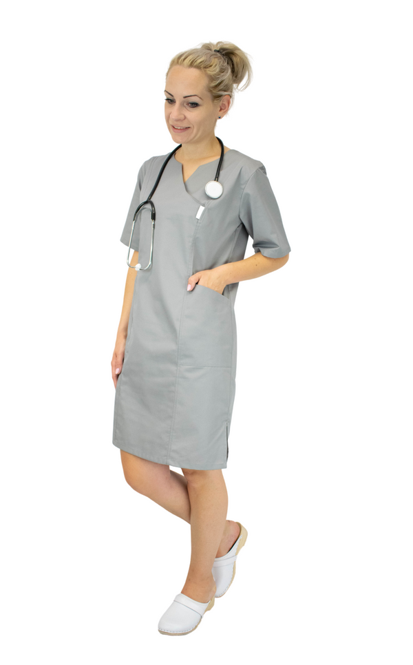 Kleid Figaro für Ärztinnen, Krankenschwester, Farbe grau