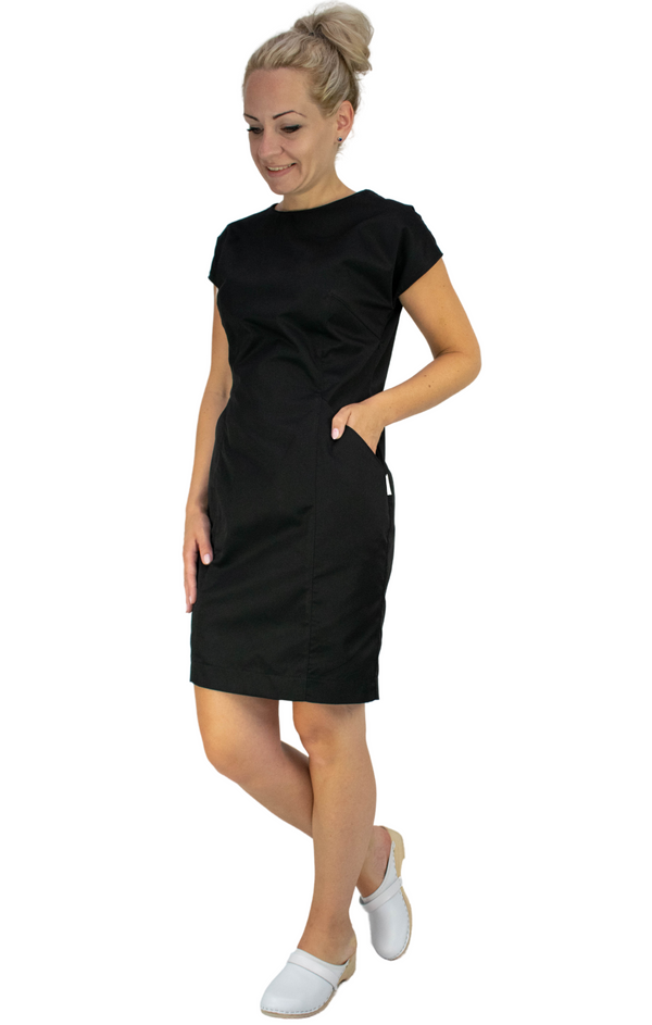 Medizinisches Kleid Classic Farbe Schwarz für Arztpraxis