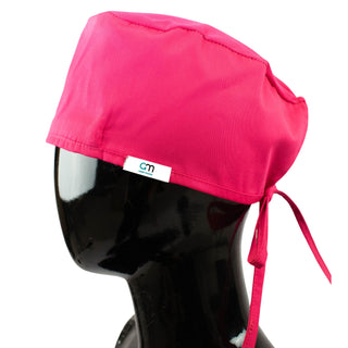 Nachhaltige medizinische Kopfbedeckung - bestickbar und mit Bindung hinten und Schwitzschutzeinsatz vorne. Professionelles Accessoire von am Arbeitsmode.